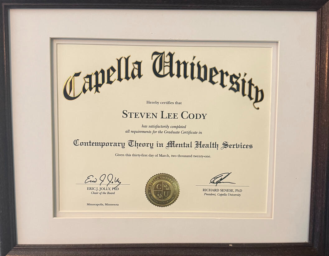 Graduate Certificate in Contemporary Mental Health Services -Capella University